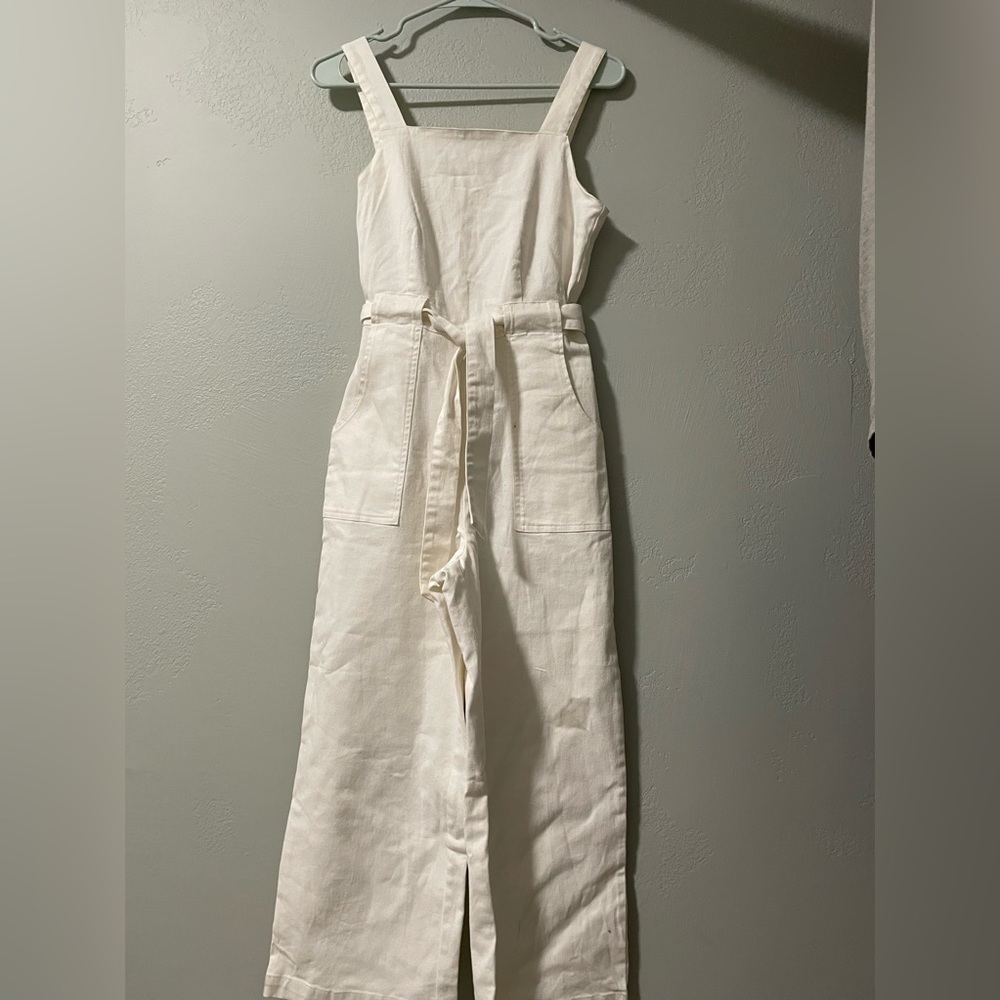 White denim jumpsuit